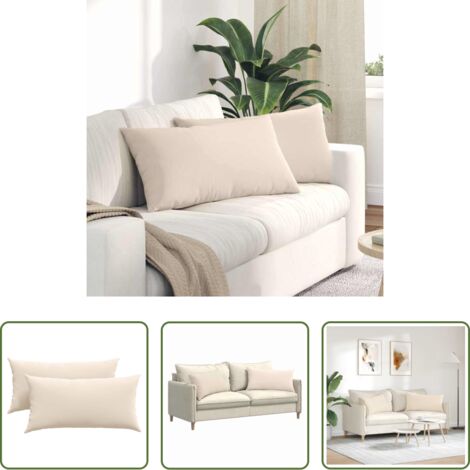 Cuscini moderni -  Cuscini da Divano 2 pcs Beige 80 x 40 cm Tessuto