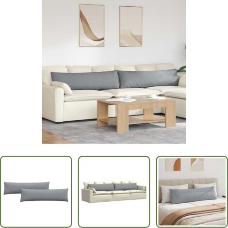 Cuscini moderni -  Cuscini da Divano 2 pcs Grigio chiaro 145 x 40 cm Tessuto