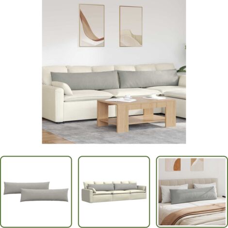 Cuscini moderni -  Cuscini da Divano 2 pcs Grigio chiaro 145 x 40 cm Tessuto