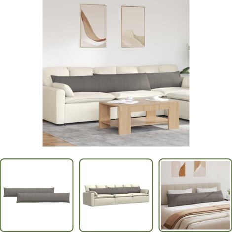 Cuscini moderni -  Cuscini da Divano 2 pcs Grigio chiaro 200 x 40 cm