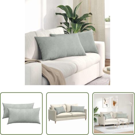 Cuscini moderni -  Cuscini da Divano 2 pcs Grigio chiaro 80 x 40 cm