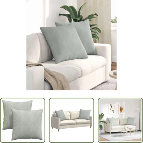 Cuscini moderni -  Cuscini da Divano 2 pcs Grigio chiaro 80 x 80 cm