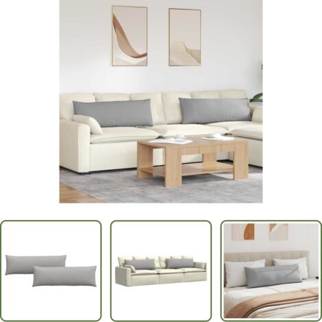 Cuscini moderni -  Cuscini da Divano 2 pcs Grigio Nuvola 120 x 40 cm Tessuto
