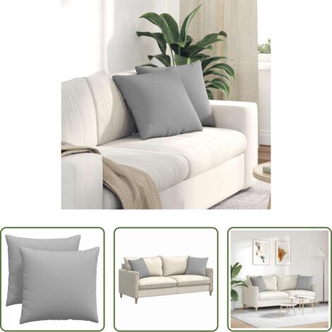 Cuscini moderni -  Cuscini da Divano 2 pcs Grigio Nuvola 45 x 45 cm Tessuto