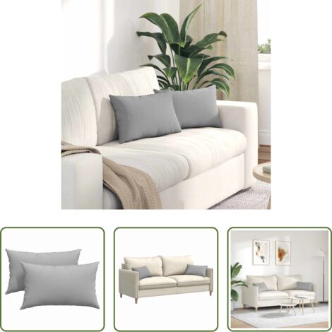 Cuscini moderni -  Cuscini da Divano 2 pcs Grigio Nuvola 50 x 30 cm Tessuto