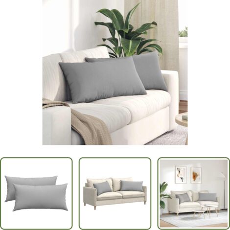 Cuscini moderni -  Cuscini da Divano 2 pcs Grigio Nuvola 80 x 40 cm Tessuto