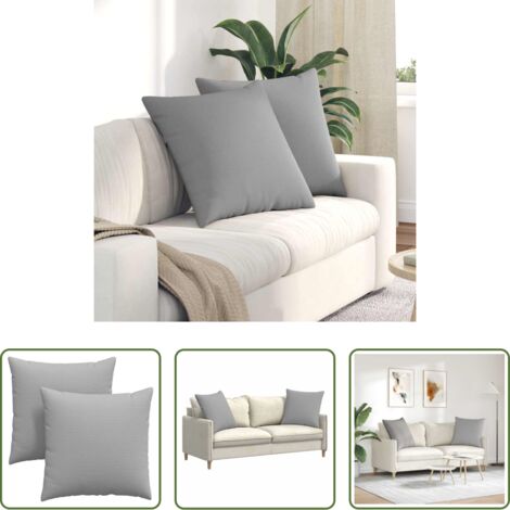 Cuscini moderni -  Cuscini da Divano 2 pcs Grigio Nuvola 80 x 80 cm Tessuto