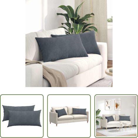 Cuscini moderni -  Cuscini da Divano 2 pcs Grigio scuro 80 x 40 cm