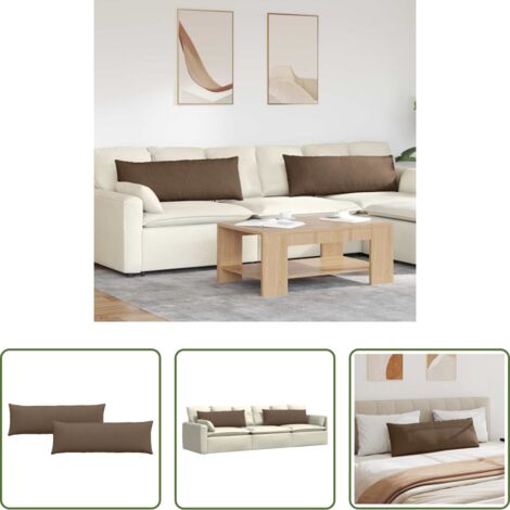 Cuscini moderni -  Cuscini da Divano 2 pcs Marrone 120 x 40 cm Tessuto