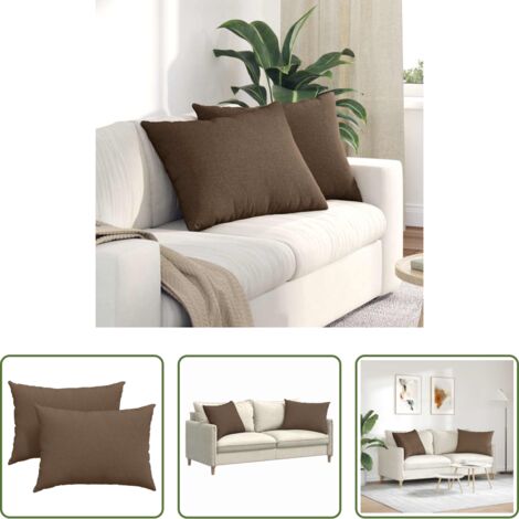 Cuscini moderni -  Cuscini da Divano 2 pcs Marrone 70 x 50 cm Tessuto