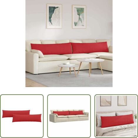 Cuscini moderni -  Cuscini da Divano 2 pcs Rosso 145 x 40 cm Tessuto