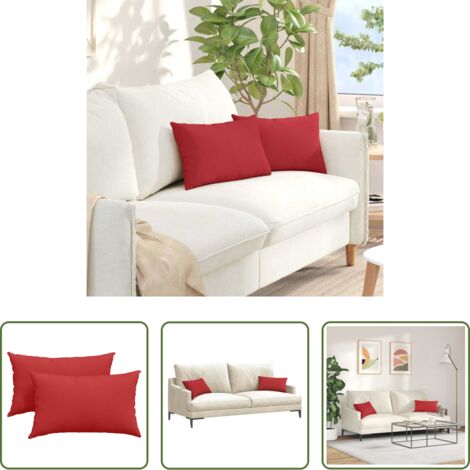 Cuscini moderni -  Cuscini da Divano 2 pcs Rosso 50 x 30 cm Tessuto