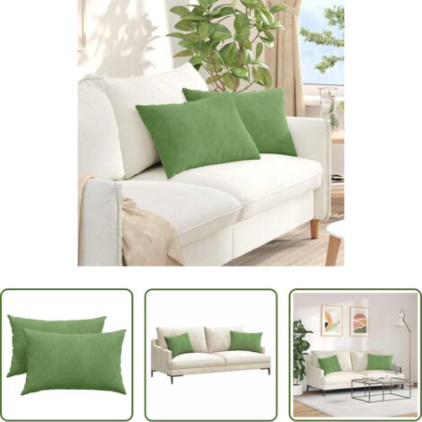Cuscini moderni -  Cuscini da Divano 2 pcs Verde chiaro 60 x 40 cm