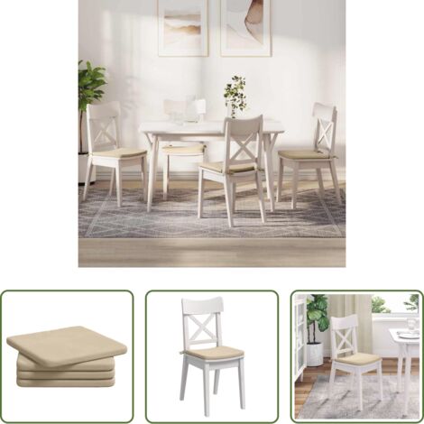 Cuscini moderni -  Cuscini per Seduta 4 pcs Crema 40 x 40 x 3 cm