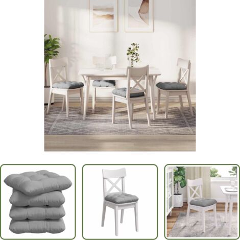 Cuscini moderni -  Cuscini per Seduta 4 pcs Grigio Nuvola 45 x 45 x 12 cm Tessuto