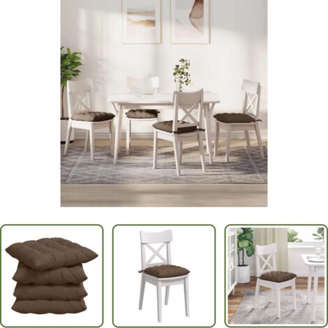 Cuscini morbidi -  Cuscini per Seduta 4 pcs Marrone 40 x 40 x 6 cm Tessuto