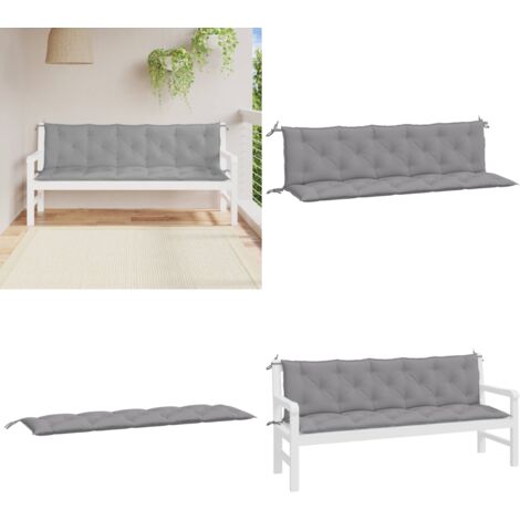 Cuscini Panca da Giardino 2pz Grigi 180x50x7cm Tessuto Oxford - Cuscino da patio - Cuscino da esterno