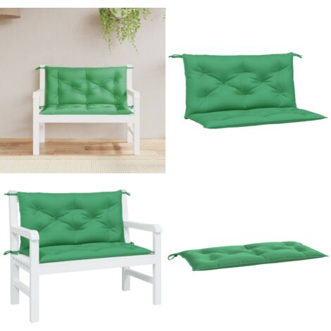 Cuscini Panca da Giardino 2pz Verdi 100x50x7cm Tessuto Oxford - Cuscino da patio - Cuscino da esterno