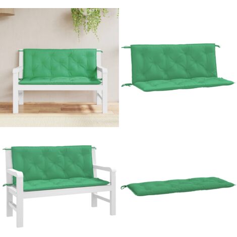 Cuscini Panca da Giardino 2pz Verdi 120x50x7 cm Tessuto Oxford - Cuscino da patio - Cuscino da esterno