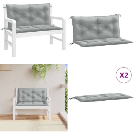 Cuscini Panca Giardino 2pz Grigio Chiaro Mélange 100x50x7 cm - Cuscino da patio - Cuscino per panca