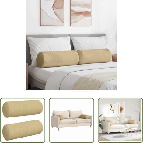 Cuscini per casa -  Cuscini a rullo 2 pcs Grigio Verde Ø 25 x 70 cm