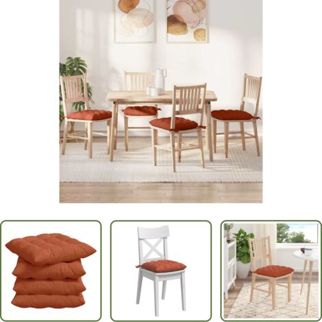 Cuscini per casa -  Cuscini per Seduta 4 pcs Rosso Arancio 40 x 40 x 6 cm