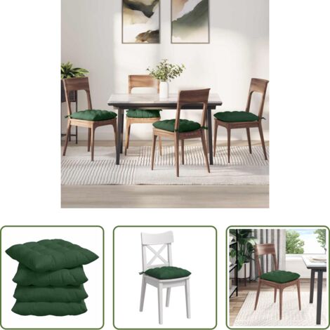 Cuscini per casa -  Cuscini per Seduta 4 pcs Verde Scuro 40 x 40 x 6 cm