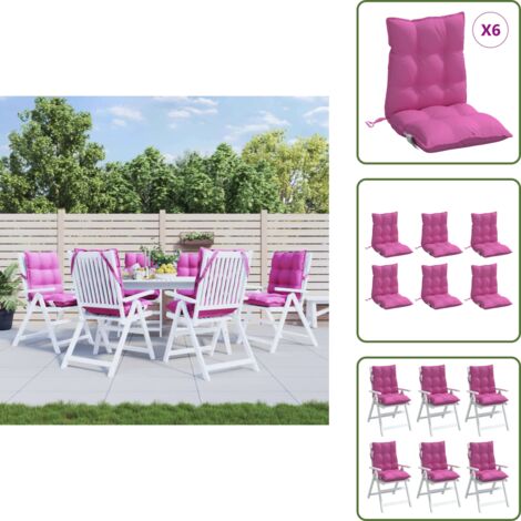 Cuscini per casa - vidaXL Cuscini per Sedia Schienale Basso 6 pz Rosa in Tessuto Oxford - Cuscini per ufficio