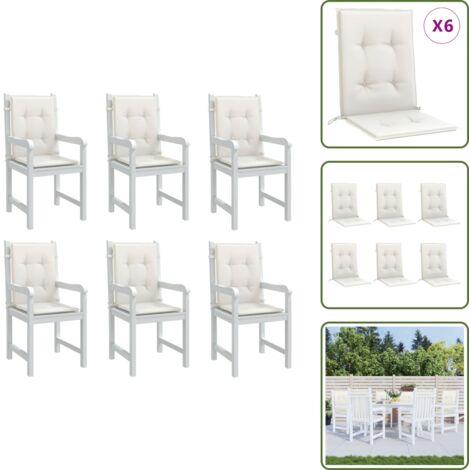 Cuscini per casa - vidaXL Cuscini Sedia Schiena Bassa 6 pz Crema Mélange 100x50x4 Tessuto - Cuscini per ufficio
