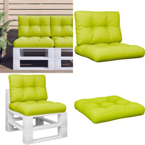 Cuscini per Divani in Pallet 2 pz Verde Intenso in Tessuto - Cuscini per esterno - Cuscini per patio