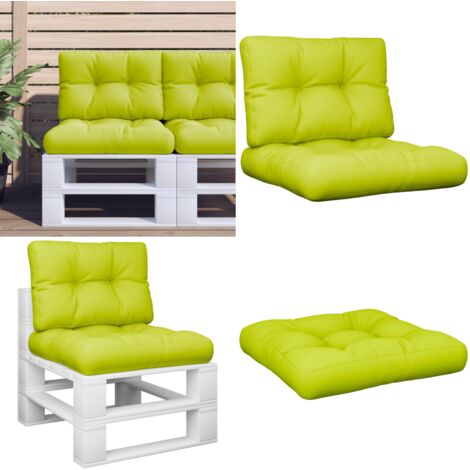 Cuscini per Divani in Pallet 2 pz Verde Intenso in Tessuto - Cuscini per patio - Cuscini per giardino