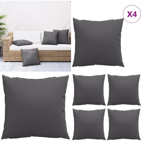 Cuscini per Divano 4 pz Antracite 60x60 cm in Tessuto - Cuscini per divano - Cuscini esterni