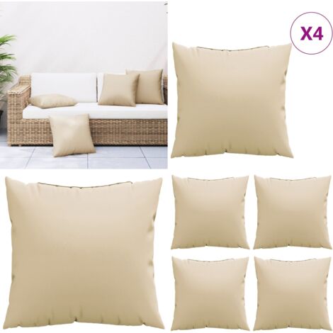 Cuscini per Divano 4 pz Beige 50x50 cm in Tessuto - Cuscini per divano - Cuscini esterni