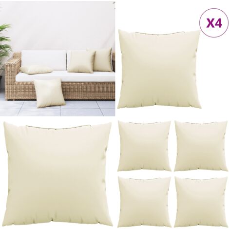 Cuscini per Divano 4 pz Crema 60x60 cm in Tessuto - Cuscini per esterni - Cuscini per divano