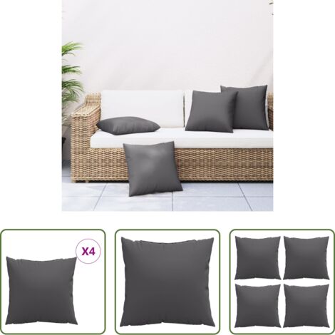 Cuscini per divano -  Cuscini per Divano 4 pz Antracite 60x60 cm in Tessuto