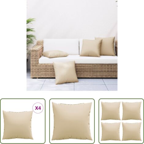 Cuscini per divano -  Cuscini per Divano 4 pz Beige 50x50 cm in Tessuto