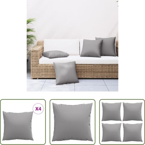 Cuscini per divano -  Cuscini per Divano 4 pz Grigi 60x60 cm in Tessuto