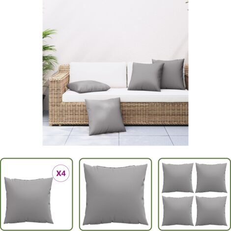 Cuscini per divano -  Cuscini per Divano 4 pz Grigio 40x40 cm in Tessuto