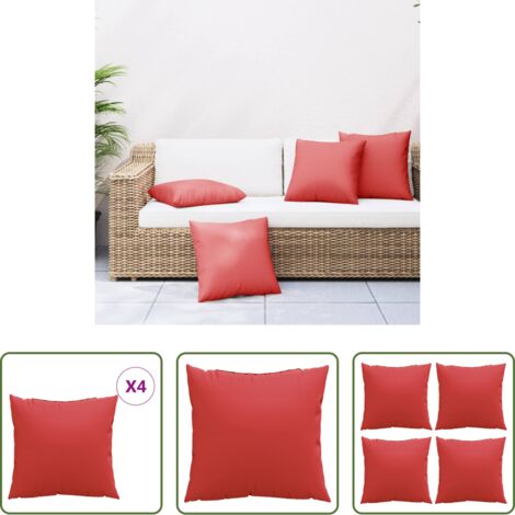Cuscini per divano -  Cuscini per Divano 4 pz Rossi 50x50 cm in Tessuto