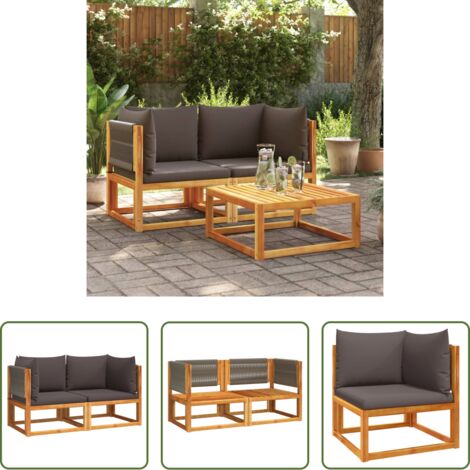 Cuscini per divano -  Divani da Giardino Angolari con Cuscini 2 pz in Legno di Acacia e Corda