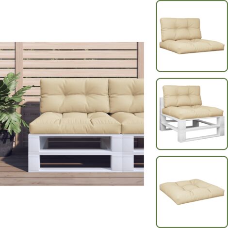 Cuscini per divano - vidaXL Cuscini per Pallet 2 pz Beige in Tessuto - Cuscini per seduta