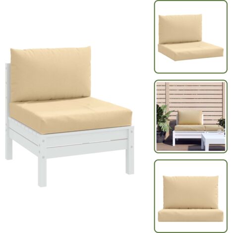 Cuscini per divano - vidaXL Cuscini per Pallet 2 pz Beige Mélange in Tessuto - Cuscini per soggiorno