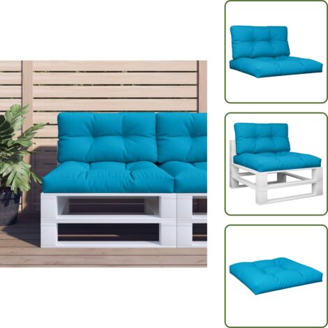 Cuscini per divano - vidaXL Cuscini per Pallet 2 pz Blu in Tessuto - Cuscini per seduta