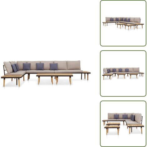 Cuscini per divano - vidaXL Set Divani da Giardino 7 Posti con Cuscini Legno Acacia Marrone - Legno acacia