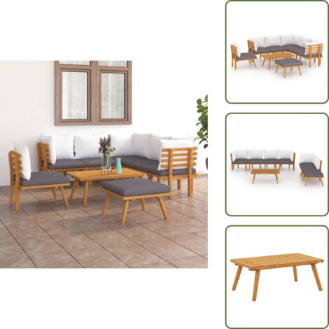 Cuscini per divano - vidaXL Set Divani da Giardino 8 pz con Cuscini in Massello di Acacia - Divano in acacia