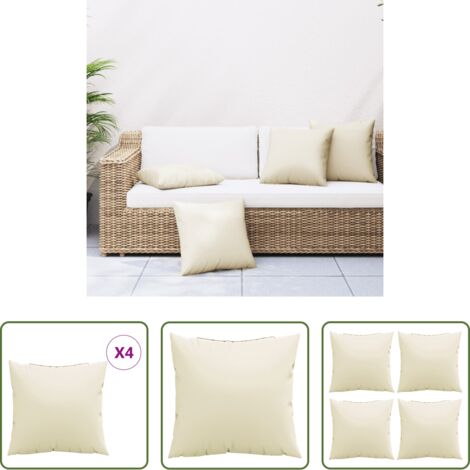 Cuscini per esterni -  Cuscini per Divano 4 pz Crema 60x60 cm in Tessuto