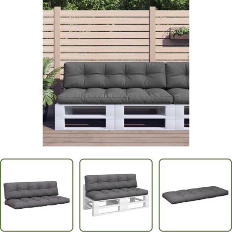 Cuscini per giardino -  Cuscini per Pallet 2 pz Antracite in Tessuto