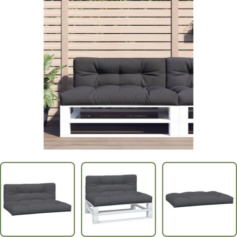 Cuscini per giardino -  Cuscini per Pallet 2 pz Antracite in Tessuto