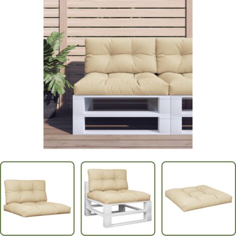 Cuscini per giardino -  Cuscini per Pallet 2 pz Beige in Tessuto