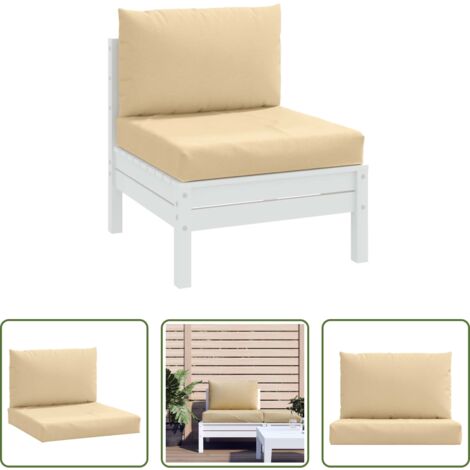 Cuscini per giardino -  Cuscini per Pallet 2 pz Beige Mélange in Tessuto